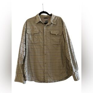 Columbia Titanium Plaid Outdoor Utility Shirt Men’s XL Beige Brown